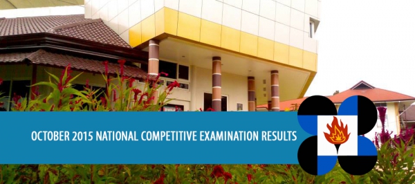 OCTOBER 2015 NATIONAL COMPETITIVE EXAMINATION RESULTS